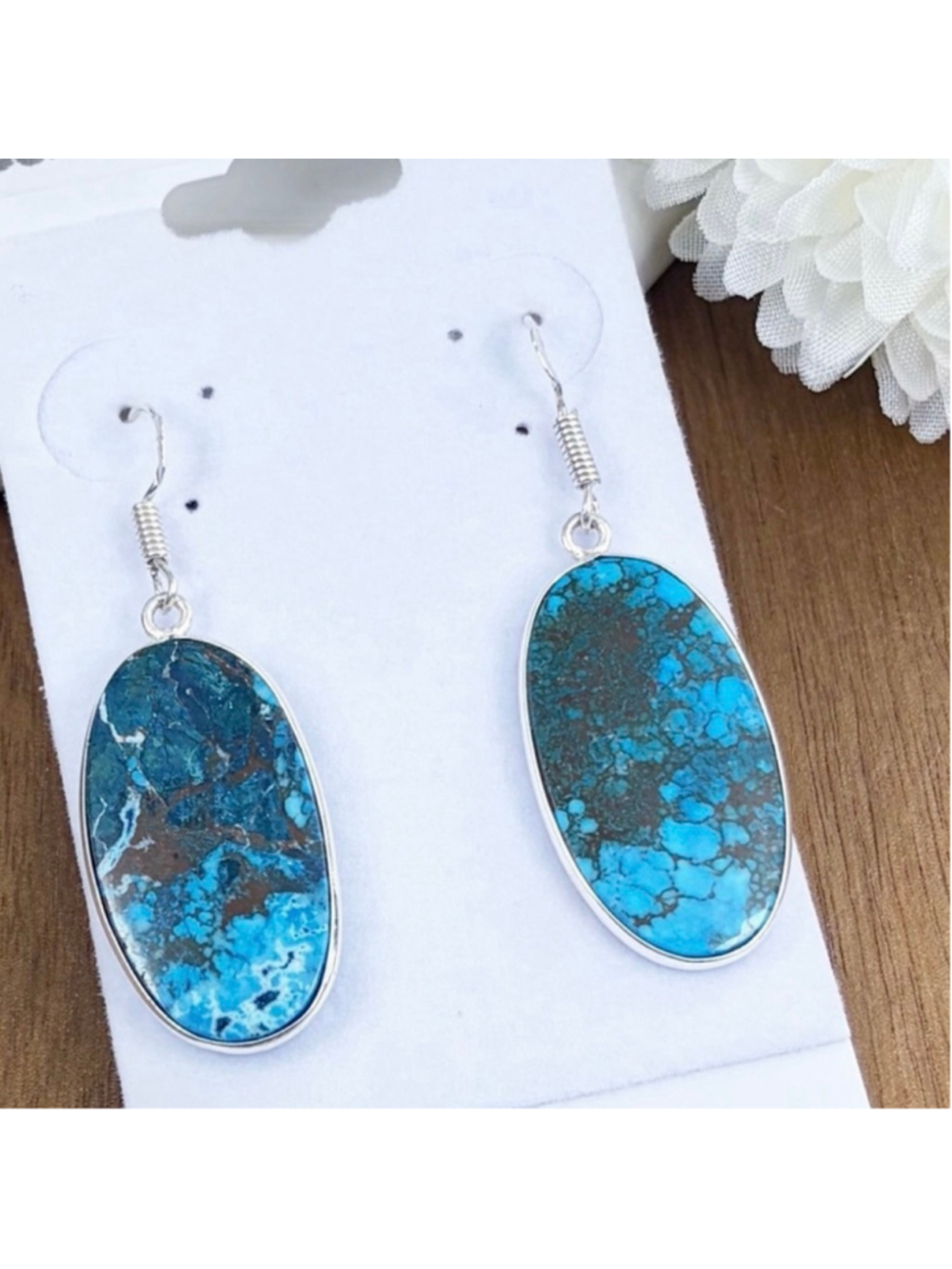 Jewelry Set Lot BIG Turquoise Ring Size 8 Earrings Bracelets New 925 Sterling - Picture 6 of 11